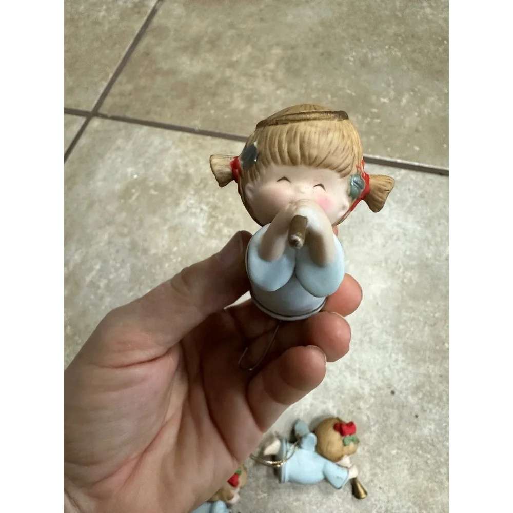 Gorham Angel Ornaments Vintage 1987 Porcelain Cherub Set 4pc